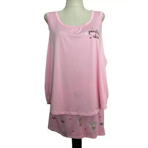 JOYSPUN SLEEPWEAR SHORTY SET Pink Dogs Tank & Shorts Sz  3X